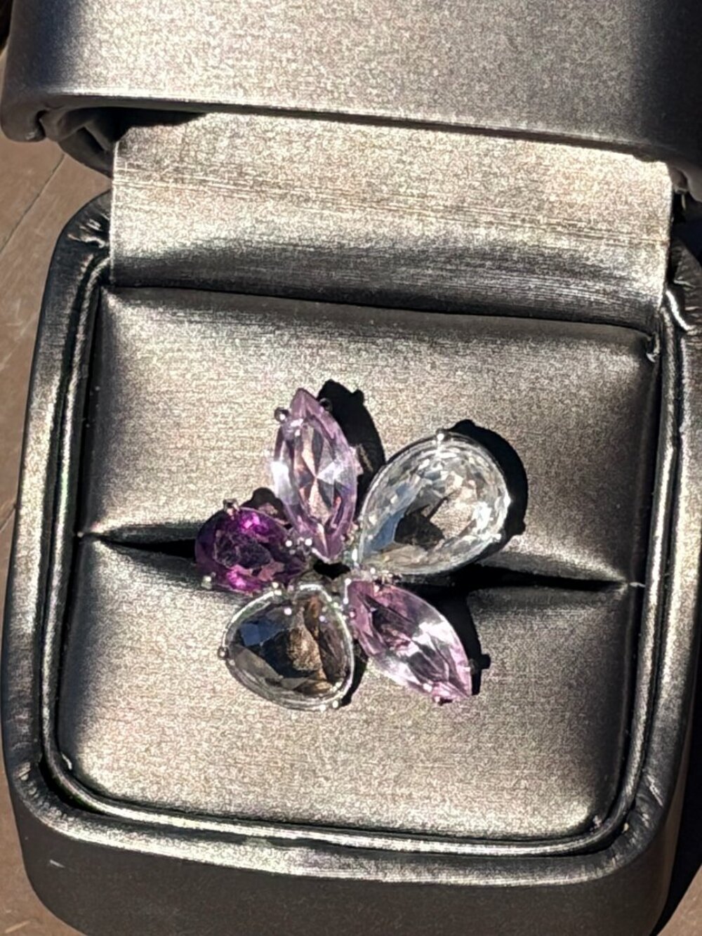 Stunning Swarovski Crystal Floral Ring